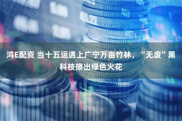 鸿E配资 当十五运遇上广宁万亩竹林，“无废”黑科技擦出绿色火花